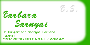 barbara sarnyai business card